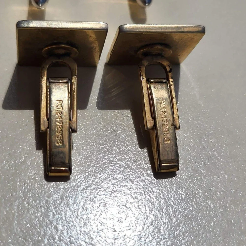 Vintage Mixed Metal Resin Cufflinks Lot Gold Silver Red Starburst Textured